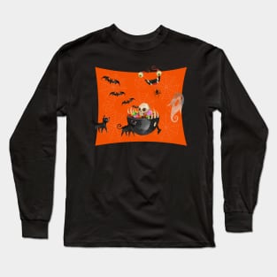 Halloween Hysteria Orange Long Sleeve T-Shirt